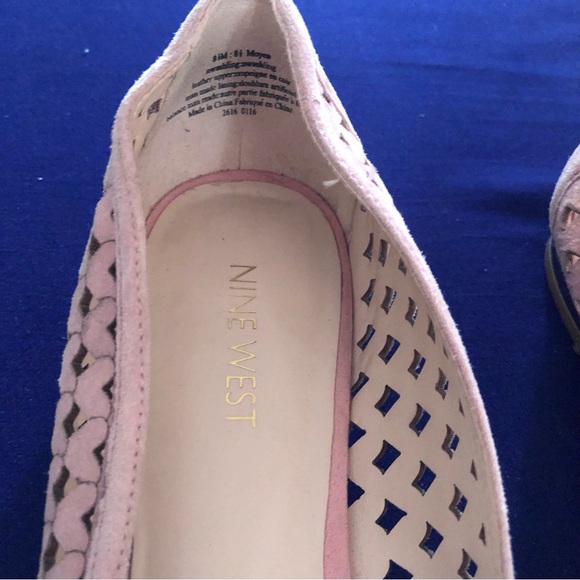 Nine West Ashling Leather Heart Cut-Out Flats Color Pink Size 8.5M - Picture 5 of 7